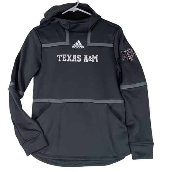 NWOT Adidas Aeroready Hoodie Mens Small Gray Texas A&M Under The Lights - Picture 2 of 10